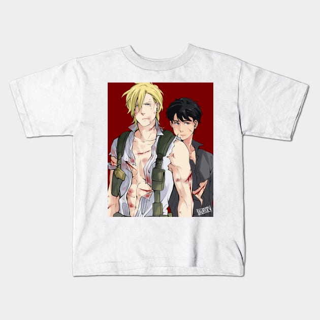 Ash and Eiji Rambo Kids T-Shirt by MykaAndSalmon